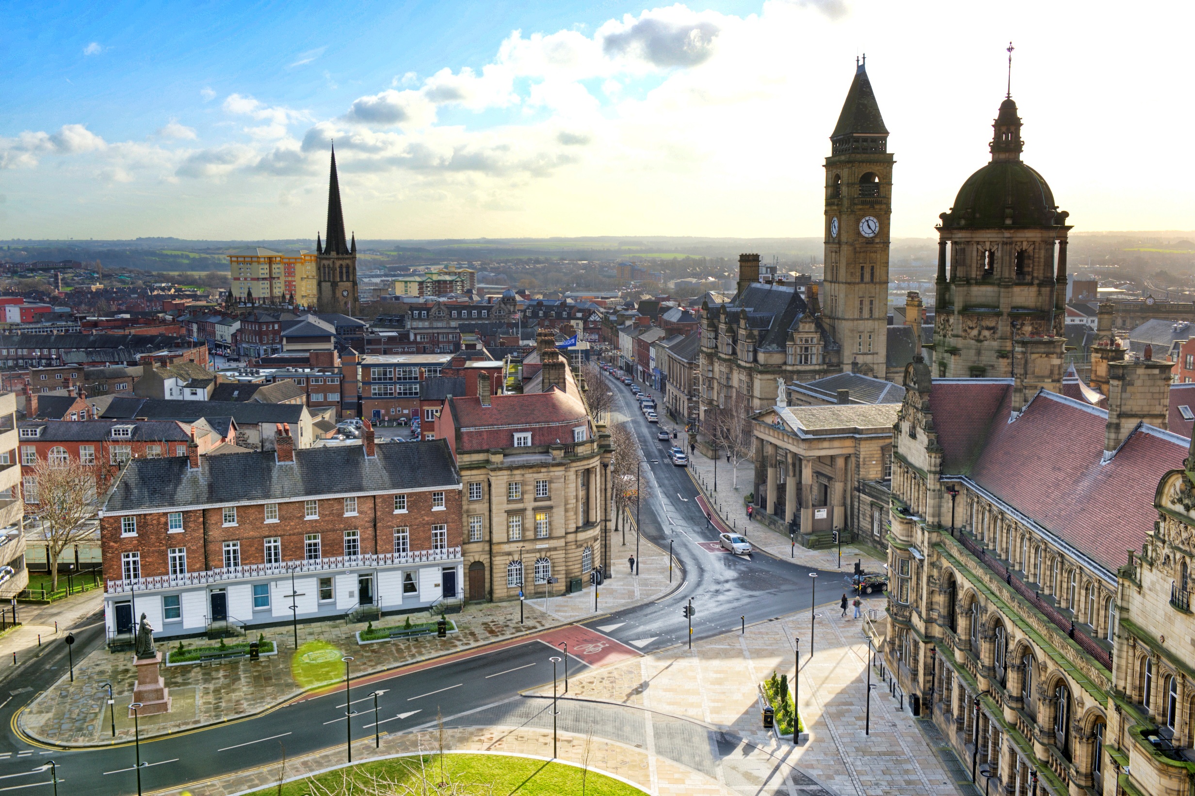 Wakefield city centre and its historic skyline